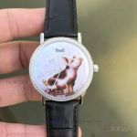Swiss Replica Piaget Altiplano Pig Motif Enamel Dial Diamond Case 38 MM Ultra-thin Automatic Watch